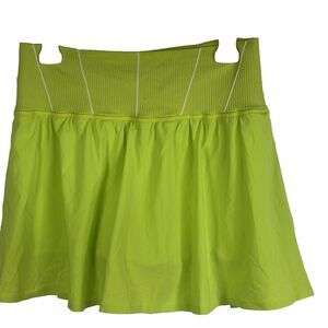 Aerie OFFLINE Tennis Skort Neon Green Ribbed Waist Athletic Skirt Size L  active